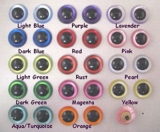 14 Pair 12mm Iridescent Plastic Safety Eyes with washer