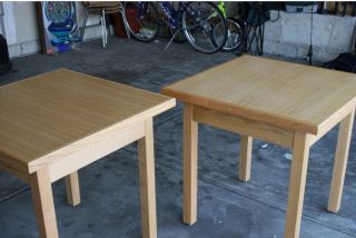   hardwood oak tables, from Borders, restaurant, work, retail, display