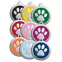 Red Dingo PAW PRINT Engraved Dog ID Tag ~ Pick Your Color ~ FREE SHIP