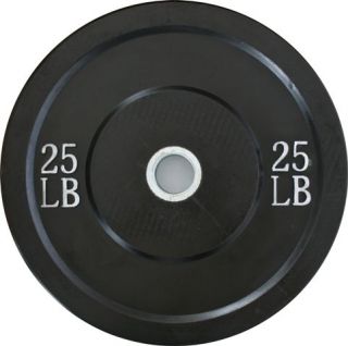   25 lb Pair (2) Black Olympic Bumper Plate weight lifting Crossfit