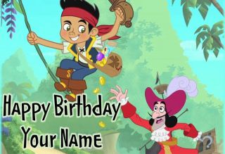   THE NEVERLAND PIRATES  1 Edible Photo Cake Topper Personalized  $3ship
