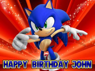 Sonic the Hedgehog Personalized Edible Cake Image Topper Decoration 1 