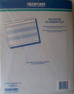 Rediform   Employee   Vacation Planner File   9C493 Manila Pocket File 