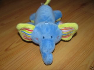   Waterford England Blue Elephant Krinkle Soft Toy Stuffed Animal
