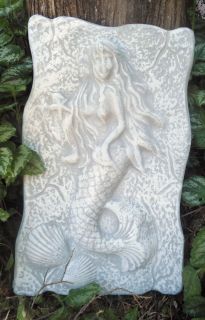   distressed mermaid plaque mold concrete plaster casting garden mold