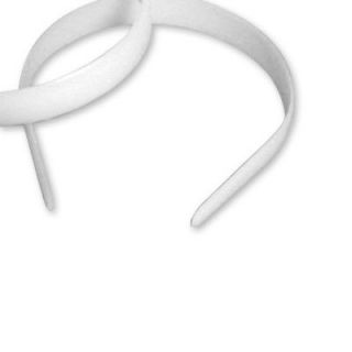 25 White Plastic Headbands 20mm 3/4 Bulk Unfinished Head Hair 