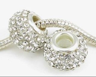   Core Swarovski Clear White Crystal Beads Fit Charm Bracelet ★B321