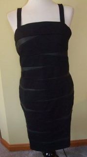 NWT INC Woman Black faux leather and ponte bandage style dress 18W 2X