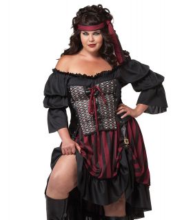 Pirate Wench Renaissance Steam Punk Corset Dress Womens Plus Halloween 