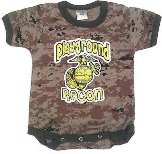Infant Baby Onesie Playground Recon Logo Digital Desert Camo Outfit