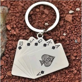Specail gifts Poker spades Playing card Key ring Key chain Ring Poker