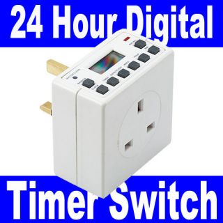   Digital LCD Plug in Programmable 12 / 24 Hour Timer Switch Socket Plug