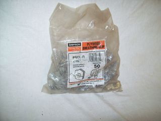 New bag of 50 Simpson strong tie plywood sheeting clips PSCL R 7/16
