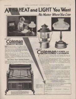 FA 1929 COLEMAN LAMP LANTERN HEATER WICHITA GAS CAMP LIGHT