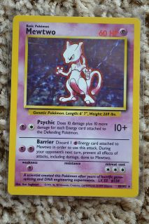 Pokemon Mewtwo Error Card on Holographic One of a Kind Mint Base Set 