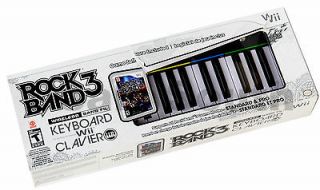 New Nintendo Wii Rock Band 3 Wireless Keyboard Bundle with Original 