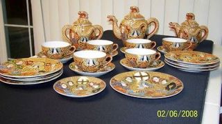 JAPANESE MORIAGE TEA SET SERVING FOR 6 + EXTRA PLATE AND SAUCER