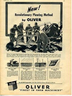 1946 Oliver TNT Plow & Farm Tractor Vintage Ad