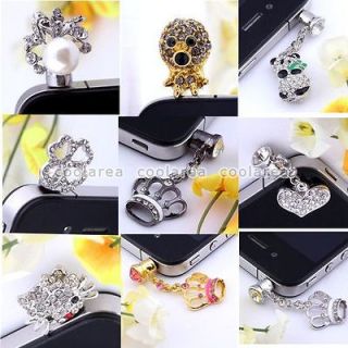   Anti Dust Crystal Earphone Plug Stopper For iPhone Samsung HTC Phone