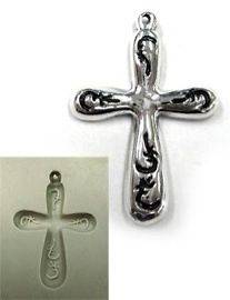 PMC Silver Clay Jewelry Crucifix Push Mold Round Cross Pendent Mould 