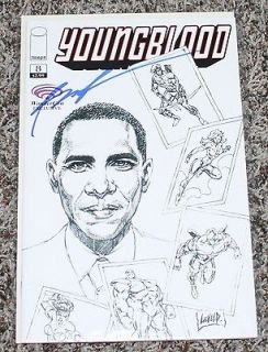YOUNGBLOOD 8 OBAMA WONDERCON CONVENTION SKETCH FLAG VARIANT SIGNED ROB 