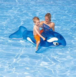   Whale Float Inflatable Swimming Pool Toy Rider Ride On Seat Support