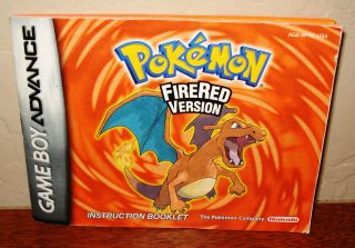 Pokemon FireRed Version INSTRUCTIONS ONLY (Nintendo Game Boy Advance 