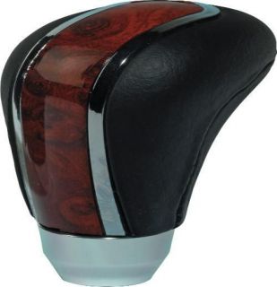 Gear knob Blk Leather Wood For TOYOTA HILUX