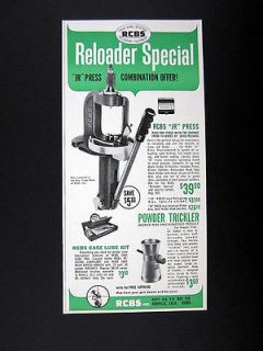 RCBS JR Press & Powder Trickler Reloading Equipment 1966 print Ad 