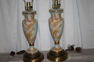 Antique European Porcelain Hand Painted Signed Table Lamps Royal Bonn