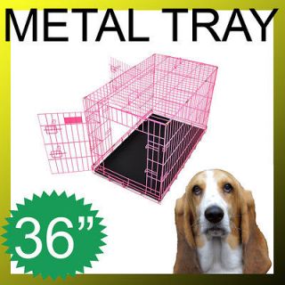 Champion 36 Pink Portable Folding Dog Pet Crate Cage Kennel Two Door 
