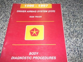  RAM TRUCK BODY DRIVER AIR BAG SYSTEM Service Manual DIAGNOSTIC OEM