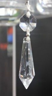 40 CRYSTAL PRISMS LOT 1.5 TEARDROP GLASS FOR CHANDELIER LAMP PART 