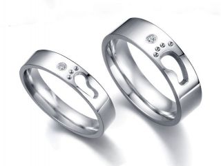TITANIUM COUPLE RINGS FOR LOVERS STAINLESS WEDDING ENGAGEMENT 