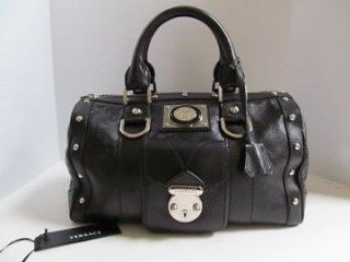 Versace Black Leather Shoulder Bag/Handbag/Pu​rse