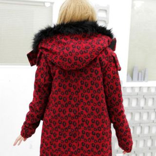   Bloodycat Leopard Animal Print Long Coat Hoodie Jacket Womens ML