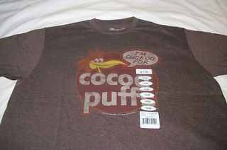   Shirt M Medium COCOA PUFFS New BNWT Brown Vintage Cereal Logo