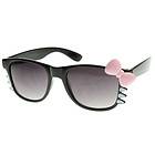 Cute Ladies Retro Fashion Hello Kitty Sunglasses w/ Bow and Whiskers