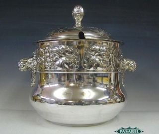 German Kayser Art Nouveau Silver Punch Bowl Ladle 1890