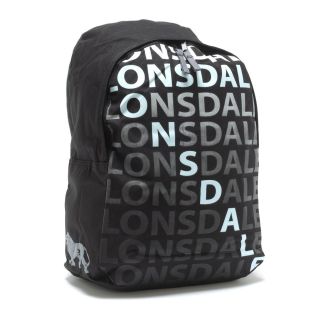 Lonsdale Bag Backpack Rucksack School Bag   Basic Fading Logo Black