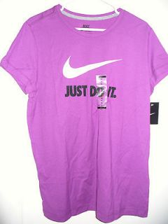   NIKE Just Do It Shirt Top T Size XL Purple NWT Cotton Regular Fit