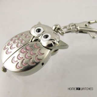 Lovely Owl Bird style Quartz Keychain Key Ring Clasp Watch
