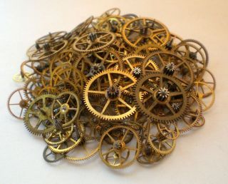 Steampunk 125 Vtg Antique Watch Pocket W GEARs Star Wheels Part Lot 