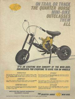 WOW Vintage 1960s Quarter Horse Mini Bike Ad