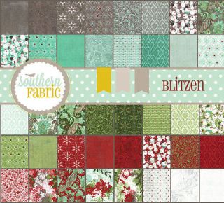 Blitzen Charm pack   42 5 Quilt Fabric Squares by Basic Grey Moda 