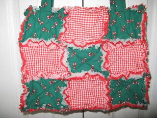 Handmade Christmas Candy Cane Rag quilt Tote Bag Diaper bag pocketbook
