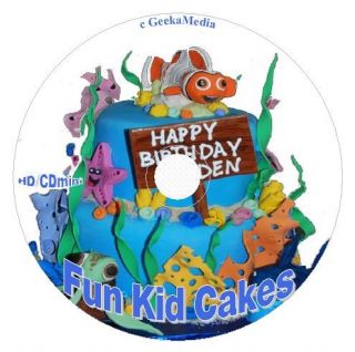 20 Fun Kid Cake Recipes on CD cartoon birthday party sweet 16 theme 