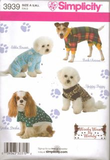 Dog Clothes Sizes Small, Med, Lrg Simplicity Pattern 3939 *NEW*