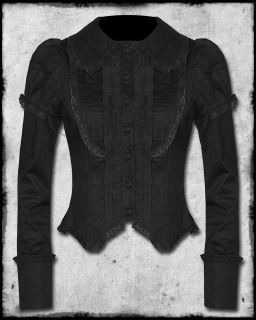 SPIN DOCTOR BLACK STEAMPUNK GOTH VTG VICTORIAN STYLE MARIANNE BLOUSE 