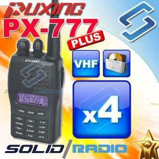 4x Puxing PX 777 PLUS VHF136 174Mhz + Cable + Earpiece